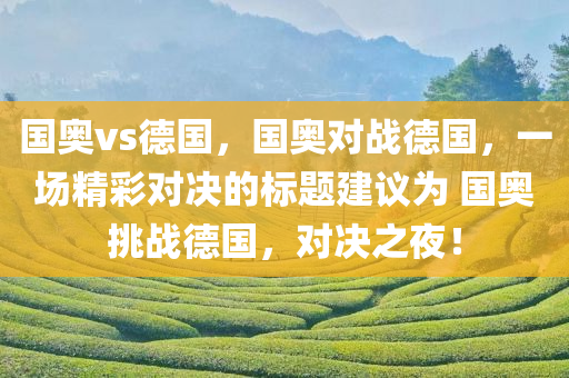 国奥vs德国，国奥对战德国，一场精彩对决的标题建议为 国奥挑战德国，对决之夜！