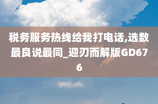 税务服务热线给我打电话,选数最良说最同_迎刃而解版GD676