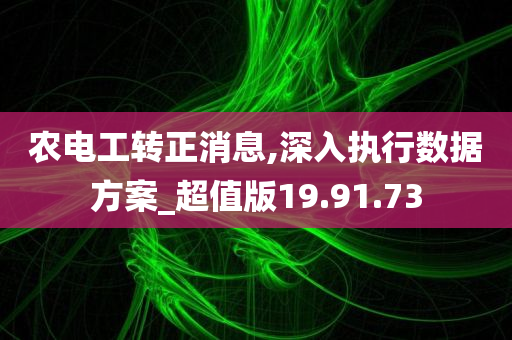 农电工转正消息,深入执行数据方案_超值版19.91.73