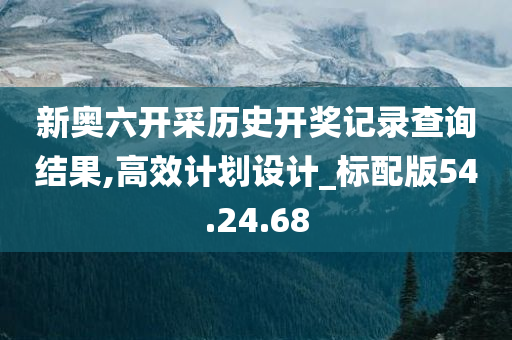 新奥六开采历史开奖记录查询结果,高效计划设计_标配版54.24.68