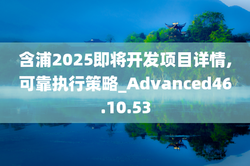 含浦2025即将开发项目详情,可靠执行策略_Advanced46.10.53