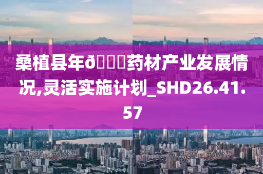 桑植县年??药材产业发展情况,灵活实施计划_SHD26.41.57