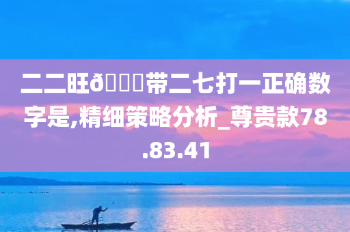 二二旺??带二七打一正确数字是,精细策略分析_尊贵款78.83.41