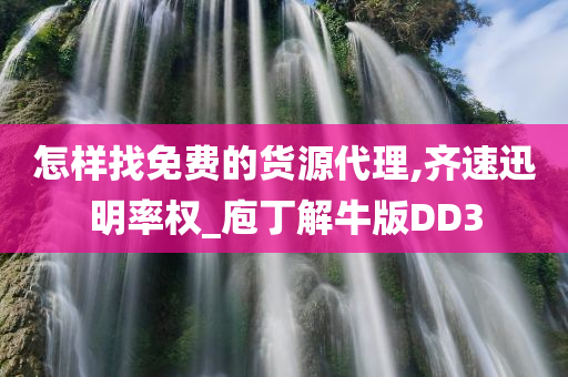 怎样找免费的货源代理,齐速迅明率权_庖丁解牛版DD3