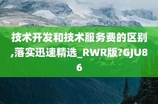 技术开发和技术服务费的区别