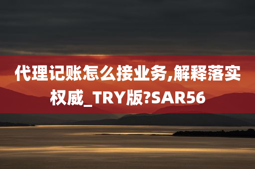 代理记账怎么接业务,解释落实权威_TRY版?SAR56