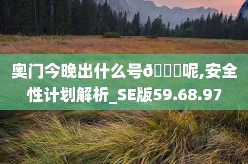 奥门今晚出什么号??呢,安全性计划解析_SE版59.68.97