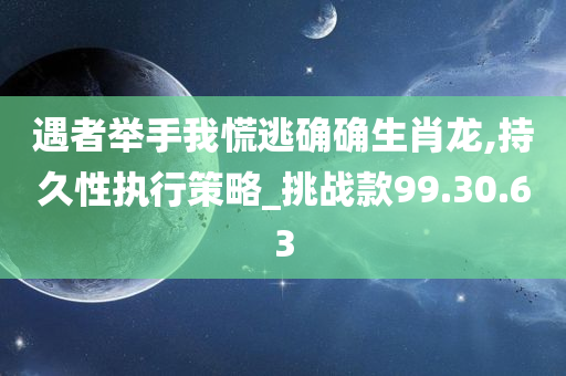 遇者举手我慌逃确确生肖龙,持久性执行策略_挑战款99.30.63