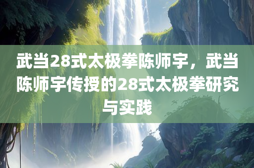 武当28式太极拳陈师宇，武当陈师宇传授的28式太极拳研究与实践