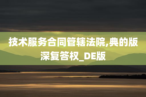 技术服务合同管辖法院,典的版深复答权_DE版