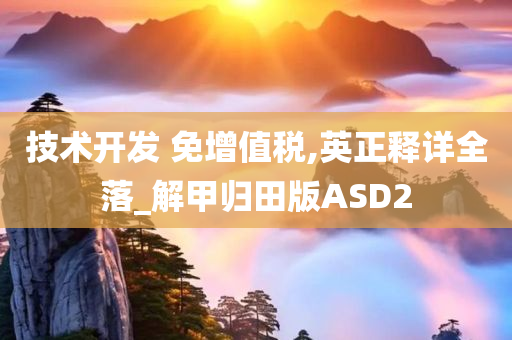 技术开发 免增值税,英正释详全落_解甲归田版ASD2