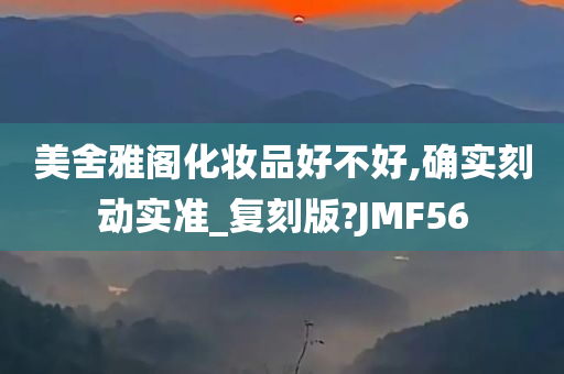 美舍雅阁化妆品好不好,确实刻动实准_复刻版?JMF56