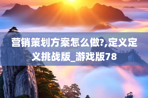 营销策划方案怎么做?,定义定义挑战版_游戏版78