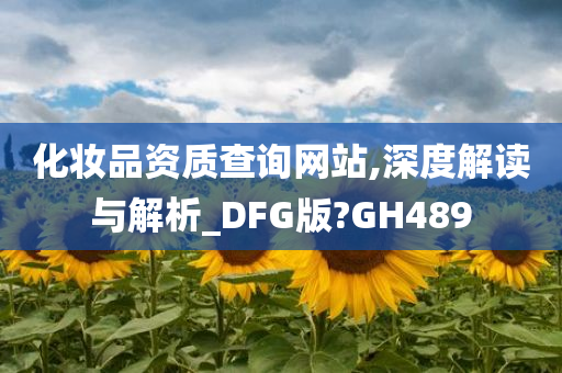 化妆品资质查询网站,深度解读与解析_DFG版?GH489