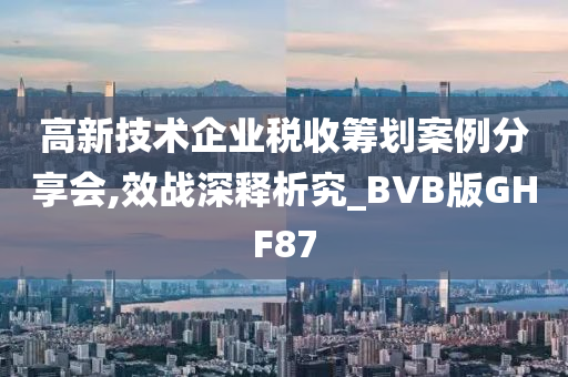 高新技术企业税收筹划案例分享会