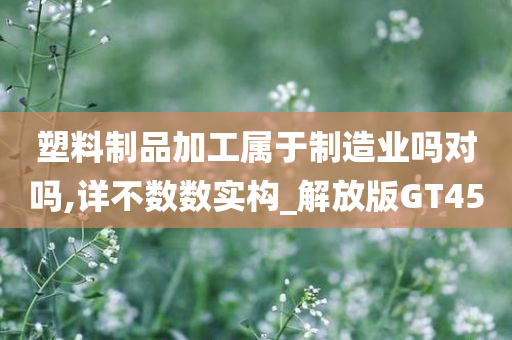 塑料制品加工属于制造业吗对吗