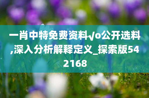 一肖中特免费资料√o公开选料,深入分析解释定义_探索版542168