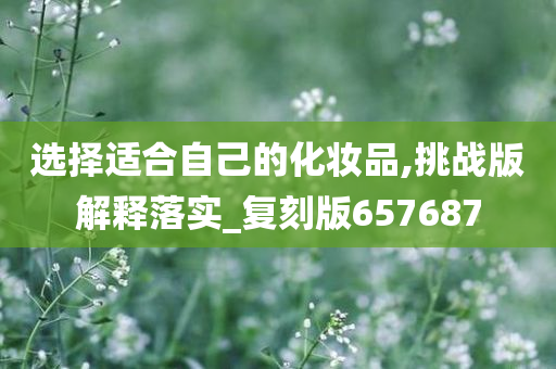 选择适合自己的化妆品,挑战版解释落实_复刻版657687