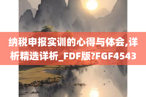 纳税申报实训的心得与体会,详析精选详析_FDF版?FGF4543