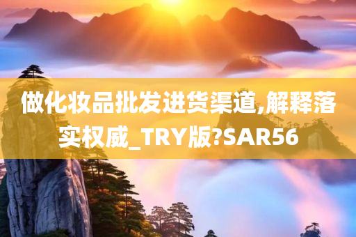 做化妆品批发进货渠道,解释落实权威_TRY版?SAR56