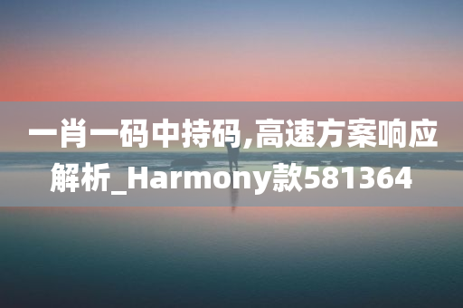 一肖一码中持码,高速方案响应解析_Harmony款581364