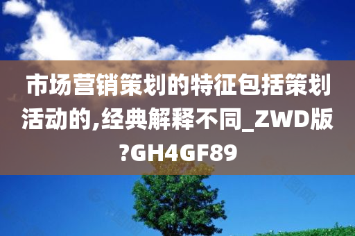 市场营销策划的特征包括策划活动的,经典解释不同_ZWD版?GH4GF89