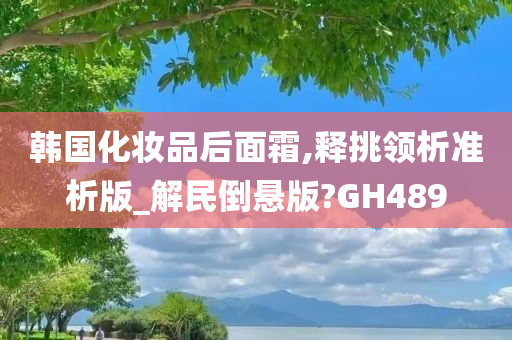 韩国化妆品后面霜,释挑领析准析版_解民倒悬版?GH489