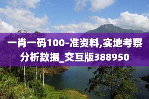 一肖一码100-准资料,实地考察分析数据_交互版388950