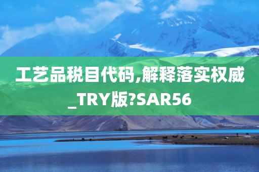 工艺品税目代码,解释落实权威_TRY版?SAR56