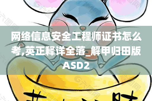 网络信息安全工程师证书怎么考,英正释详全落_解甲归田版ASD2