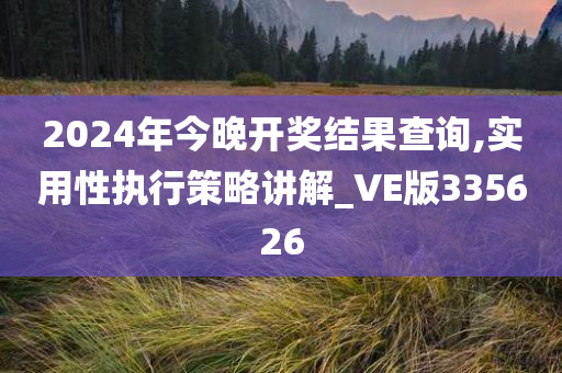 2024年今晚开奖结果查询,实用性执行策略讲解_VE版335626