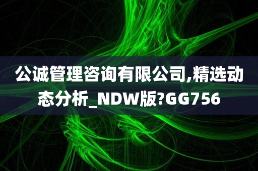 公诚管理咨询有限公司,精选动态分析_NDW版?GG756