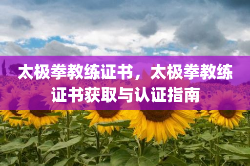 太极拳教练证书