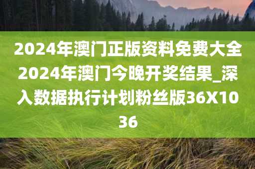 2024年澳门正版资料免费大全2024年澳门今晚开奖结果_深入数据执行计划粉丝版36X1036