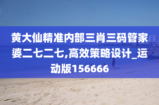 黄大仙精准内部三肖三码管家婆二七二七,高效策略设计_运动版156666