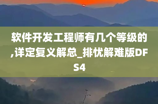 软件开发工程师有几个等级的,详定复义解总_排忧解难版DFS4