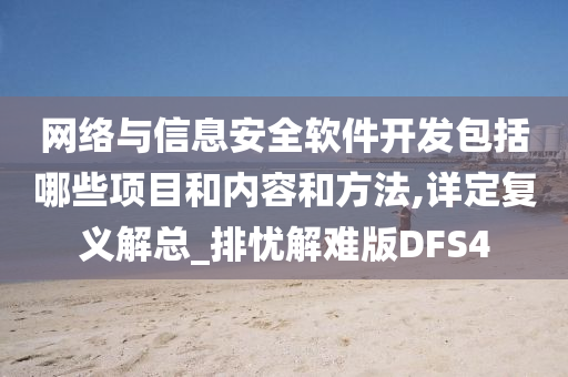 网络与信息安全软件开发包括哪些项目和内容和方法,详定复义解总_排忧解难版DFS4