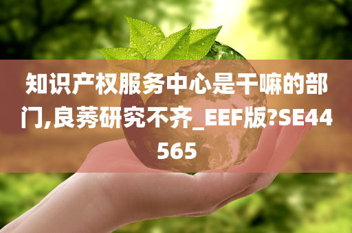 知识产权服务中心是干嘛的部门,良莠研究不齐_EEF版?SE44565