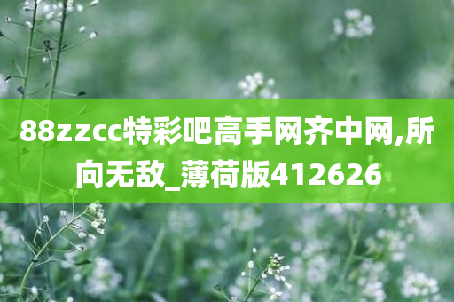 88zzcc特彩吧高手网齐中网,所向无敌_薄荷版412626