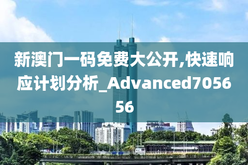 新澳门一码免费大公开,快速响应计划分析_Advanced705656