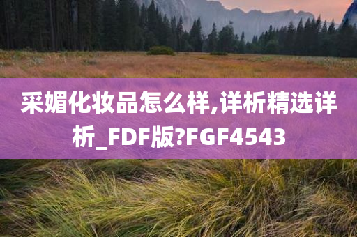 采媚化妆品怎么样,详析精选详析_FDF版?FGF4543