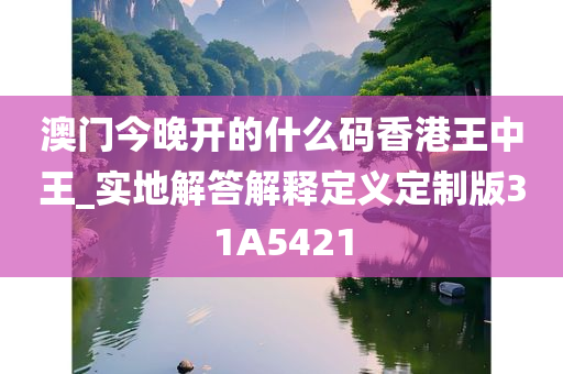 澳门今晚开的什么码香港王中王_实地解答解释定义定制版31A5421