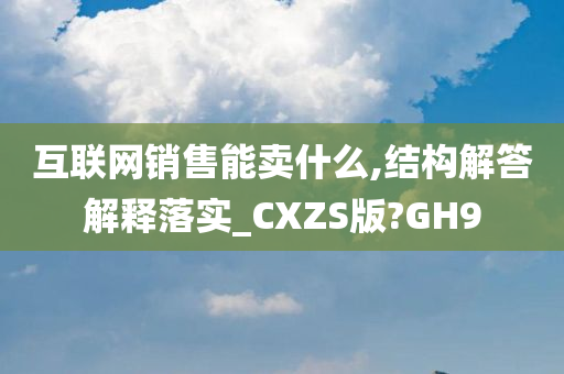 互联网销售能卖什么,结构解答解释落实_CXZS版?GH9