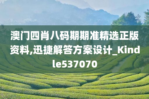 澳门四肖八码期期准精选正版资料,迅捷解答方案设计_Kindle537070