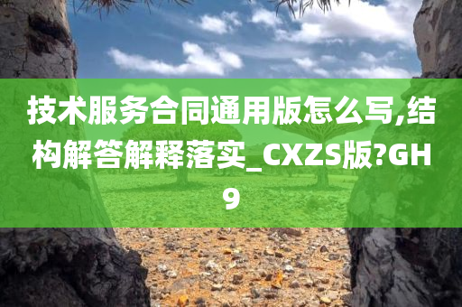 技术服务合同通用版怎么写,结构解答解释落实_CXZS版?GH9