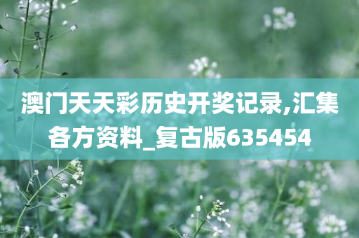 澳门天天彩历史开奖记录,汇集各方资料_复古版635454