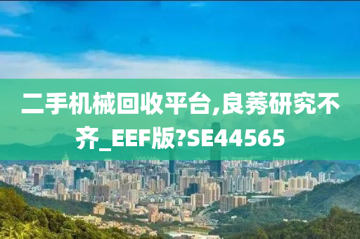 二手机械回收平台,良莠研究不齐_EEF版?SE44565