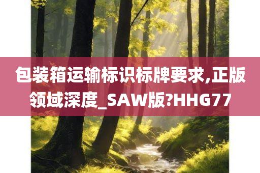 包装箱运输标识标牌要求,正版领域深度_SAW版?HHG77