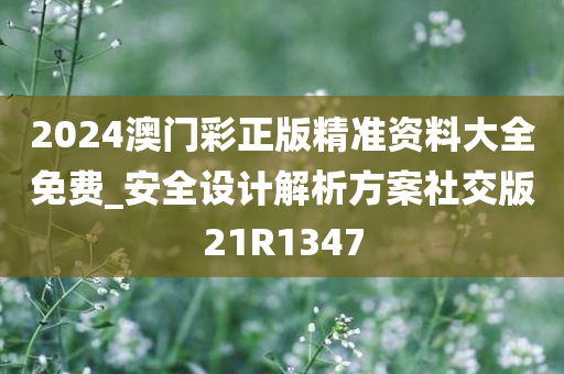 2024澳门彩正版精准资料大全免费_安全设计解析方案社交版21R1347