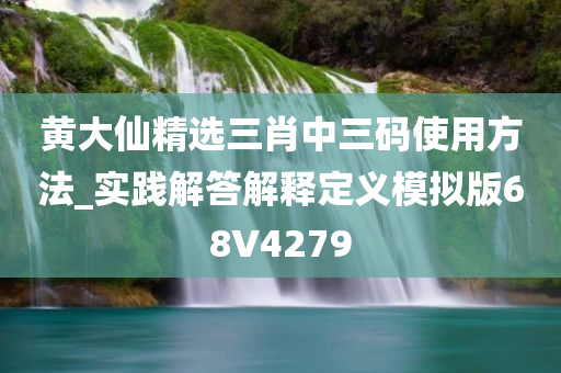 黄大仙精选三肖中三码使用方法_实践解答解释定义模拟版68V4279